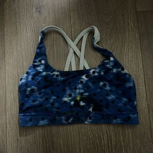Lululemon Sports Bra, Size 6, Blue pattern